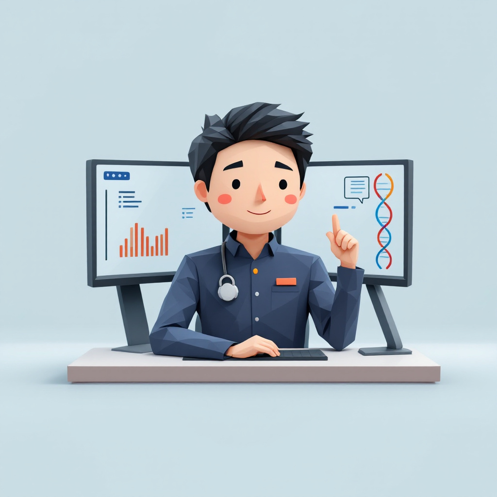バイオインフォマティクスのキャラクターイラスト