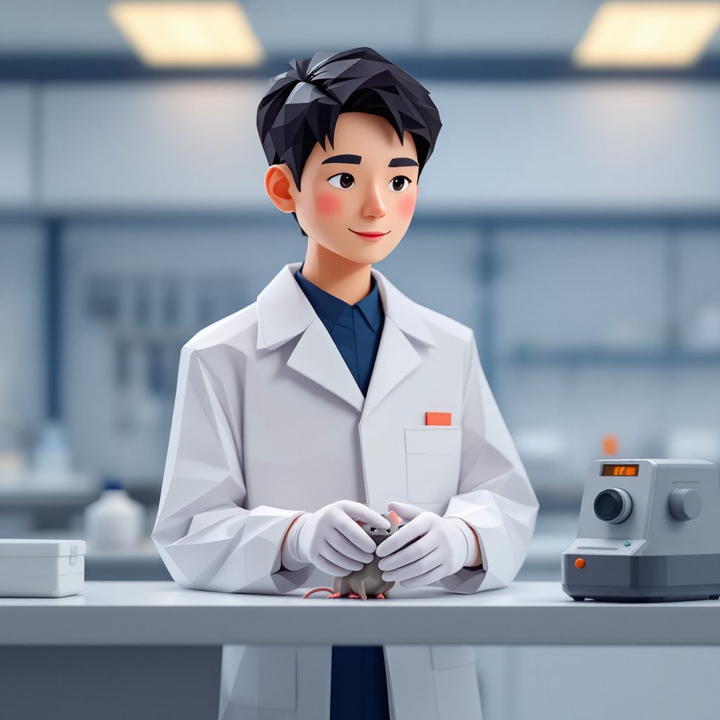 薬理研究のキャラクターイラスト